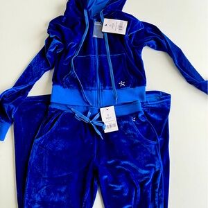 Rebel Athletics- Cheer Athletic Royal Blue Velvet, Cropped hoodie and pants